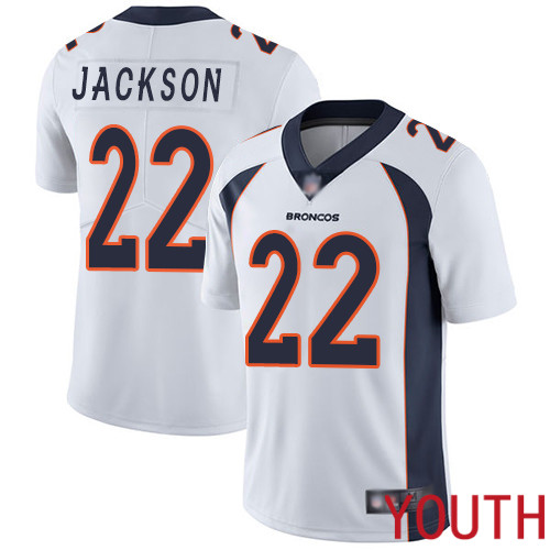 Youth Denver Broncos #22 Kareem Jackson White Vapor Untouchable Limited Player Football NFL Jersey